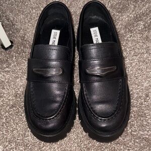 Steve Madden Black Leather Loafers